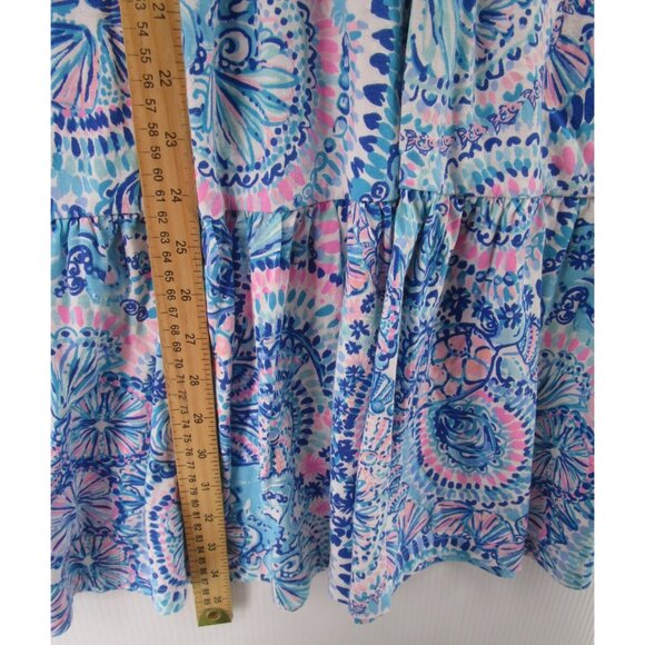 Lilly Pulitzer Dress Medium Babydoll Mini Tiered Seashell Nautical - Picture 4 of 11